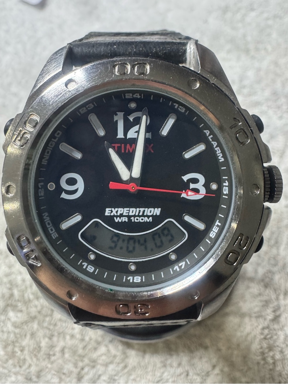 Timex Expedition Black Dial Men's Analog-Digital Watch with Red Seconds Hand